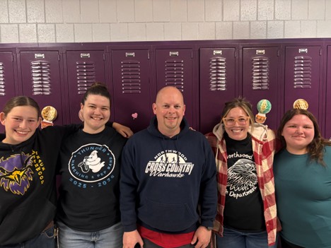 Molly Herber & Savanna Peters with their influential teachers from Northwood Middle School's music department, Ms. Holub, Mrs. Savitteri, and Mr. Danielson