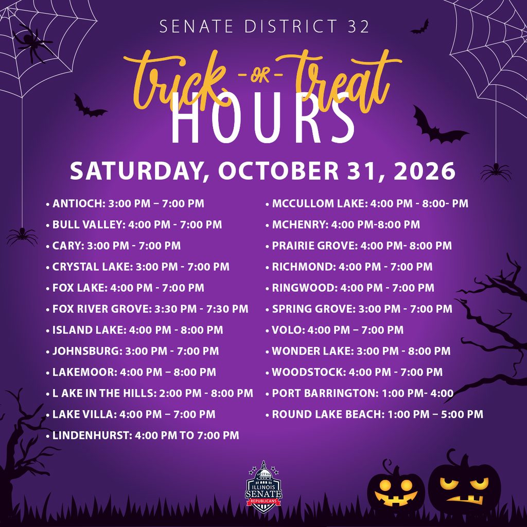 Dist 21 Trick or Treat Hours graphic